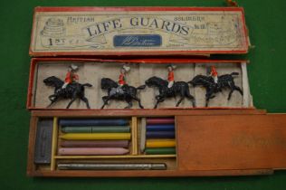 Britain's Lifeguards, boxed and a box of pencils.