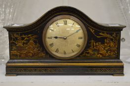 A chinoiserie cased mantle clock.