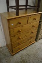 Modern pine chest of drawers.