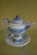 A Chinese blue and white ewer and cover.