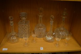 Cut glass decanters etc.