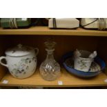 A Royal Worcester Strawberry Fair twin handled jar and cover and other items.