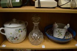 A Royal Worcester Strawberry Fair twin handled jar and cover and other items.