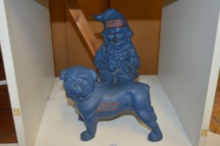 A Record cast iron model of a bulldog and a similar cast iron model of a gnome.