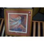 Abstract female dancer, limited edition colour print, signed.