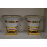 A pair of Herend porcelain cachepots.