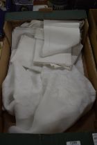 Quantity of white table cloths etc.