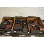 A large collection of early plate cameras, various makers.