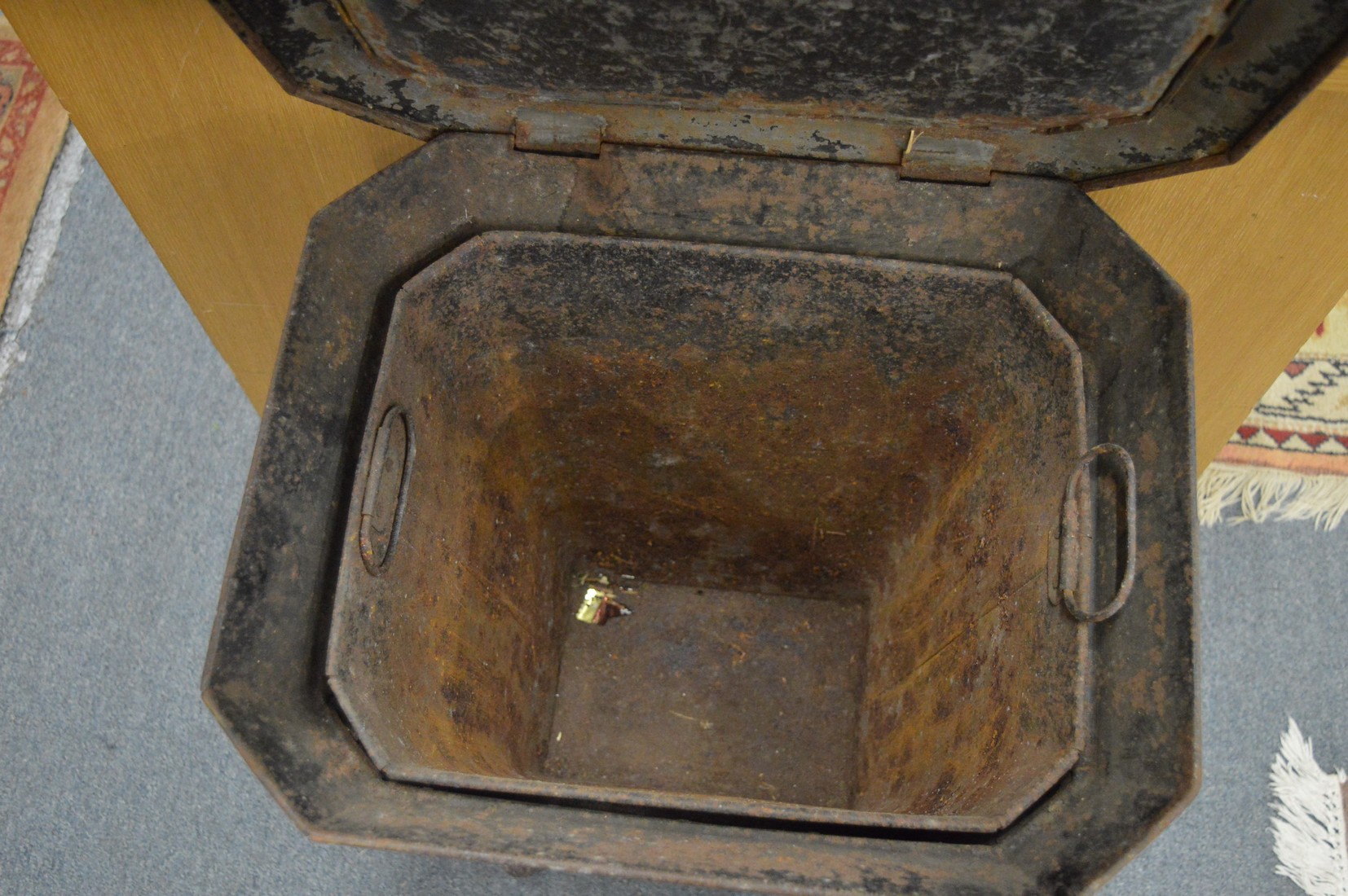 A large Victorian Pontypool coal bucket. - Image 3 of 5