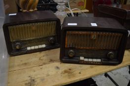 Two old Bakelite radios.