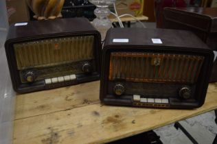 Two old Bakelite radios.