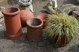 Terracotta chimney pots, planters etc.