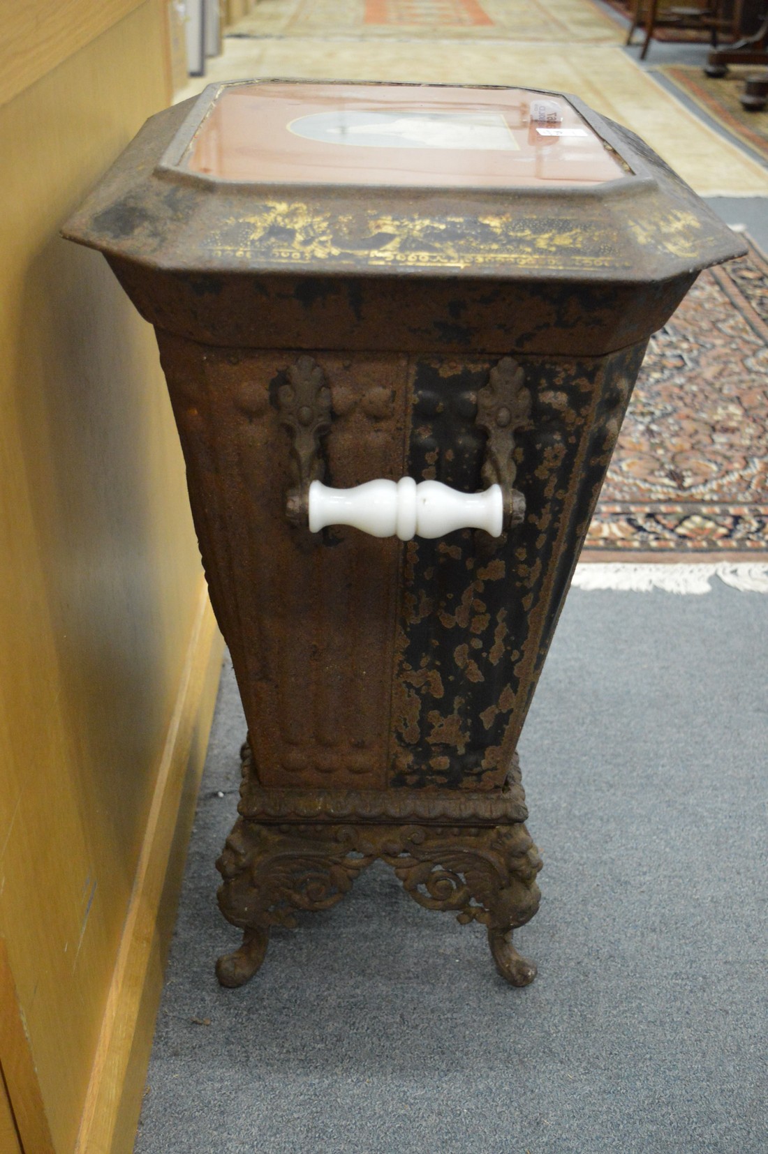 A large Victorian Pontypool coal bucket. - Image 5 of 5