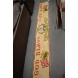 A George VI printed linen Commemorative banner approx 270cm x 45cm.