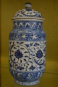 Chinese blue and white jar and cover.