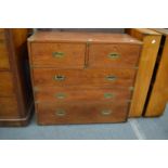 A good 19th century Padouk secretaire military two part chest.