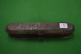 An Islamic engraved metal pen box.