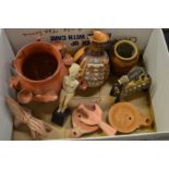 Decorative Mediterranean and Eastern pottery vessels etc.