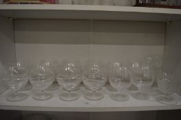 Brandy and other glassware.