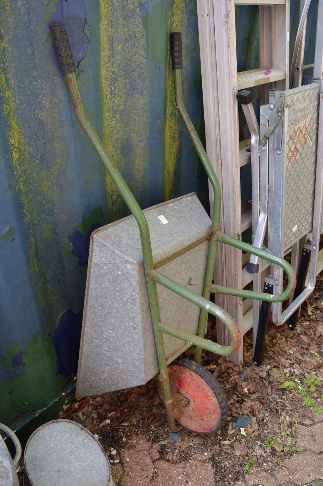 A wheelbarrow.