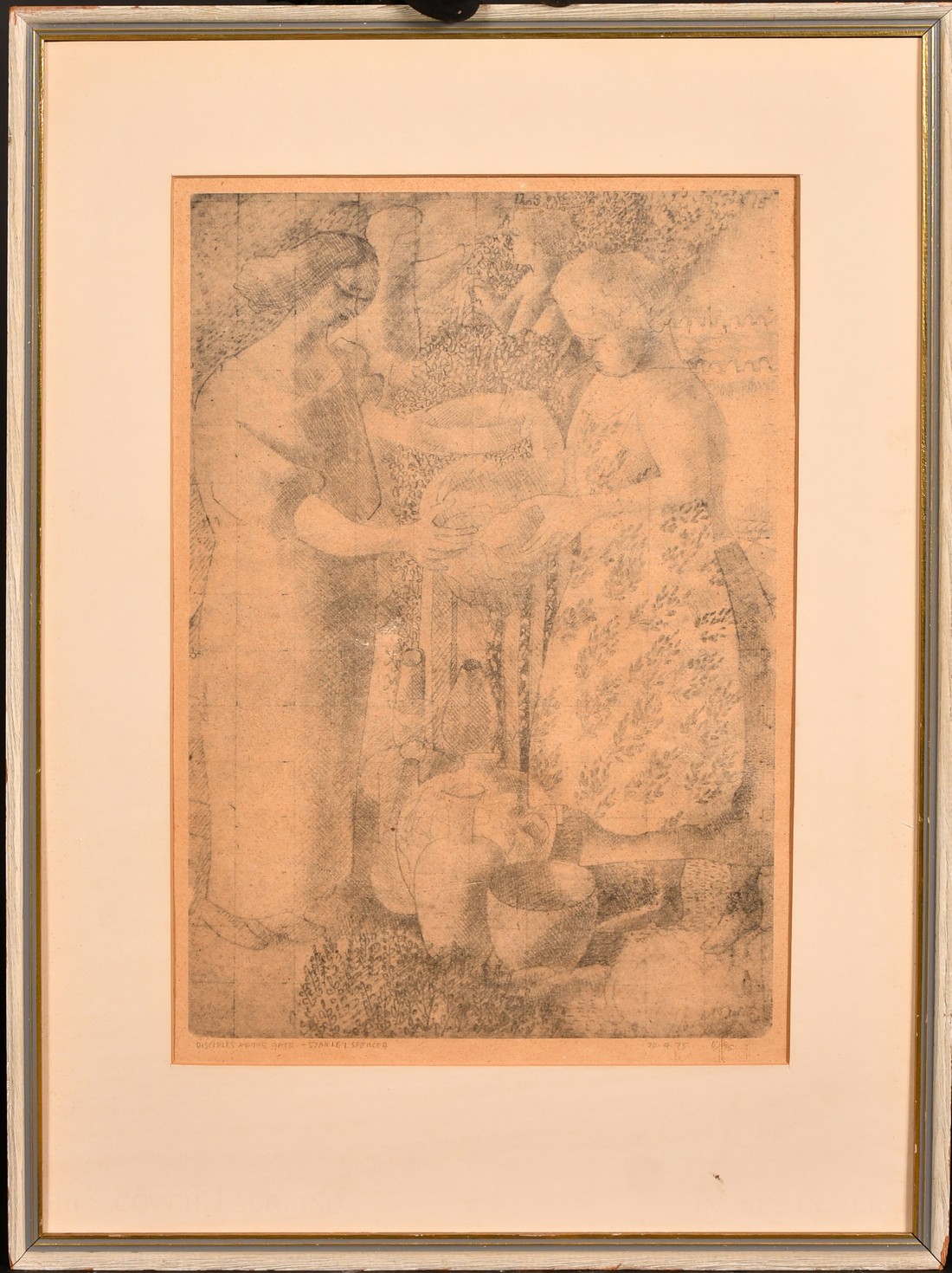 After Stanley Spencer, 'Disciples at the Gate', photolithograph, inscribed in pencil and dated 20. - Image 2 of 4