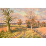 Mervyn Goode, 'Evening Skies and Long Shadows, November', oil on canvas, signed, inscribed verso,