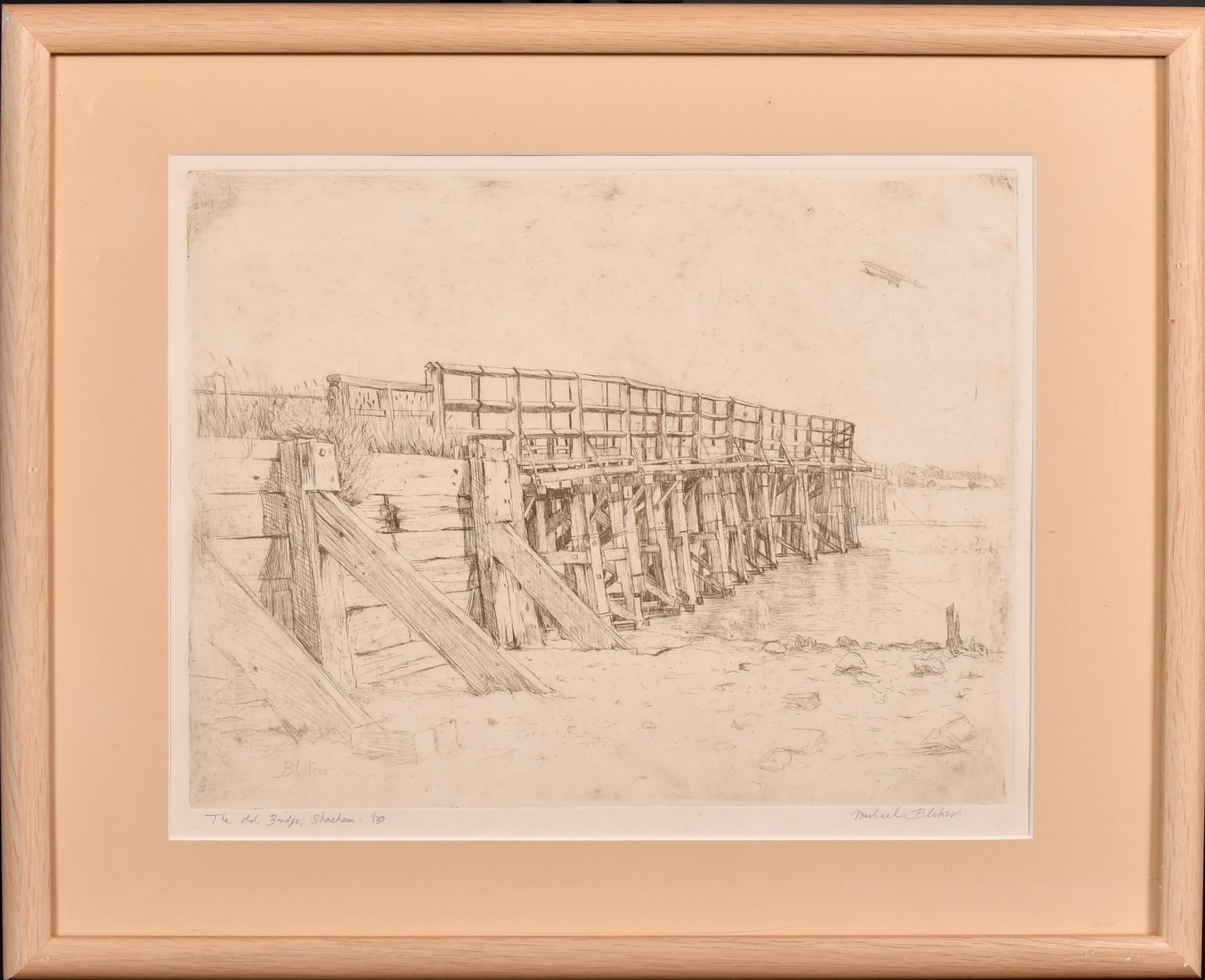 Michael Blaker, 'The Old Bridge, Shoreham', etching, signed in pencil, inscribed and numbered 1/ - Image 2 of 4