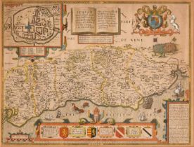 John Norden and John Speed - 'Sussex Described and Divided' (Map of the County), engraving with