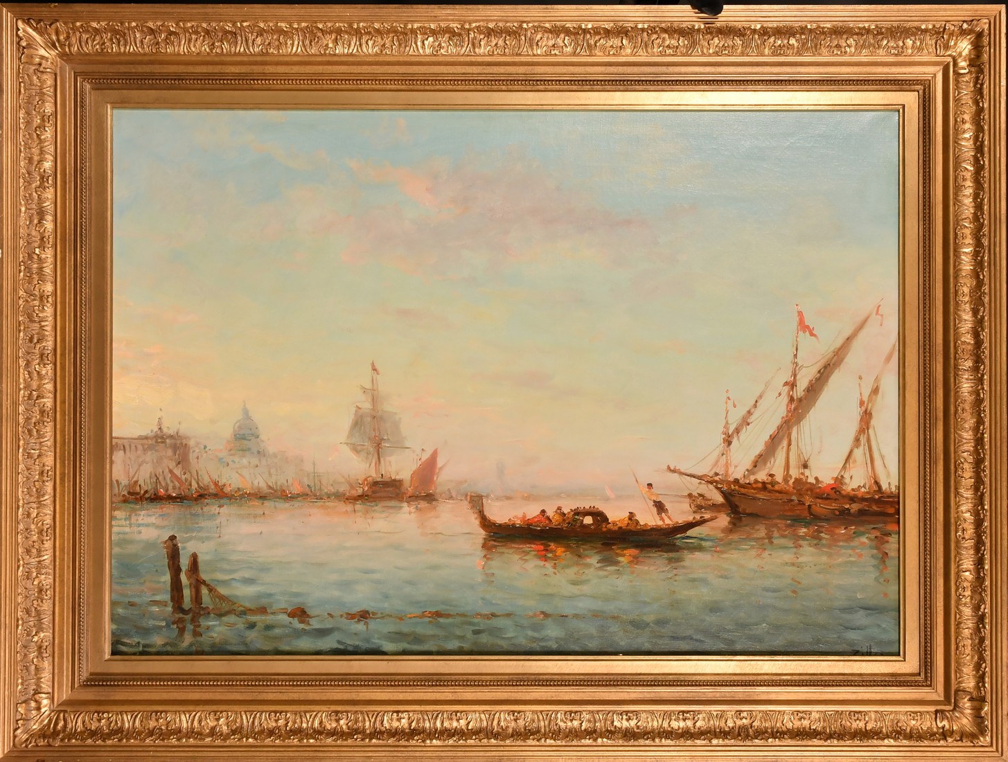 Early 20th Century Continental School, boats and gondolas on the Grand Canal, Venice, oil on canvas, - Image 2 of 4