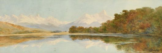 Charles Nathaniel Worsley (1862-1923) New Zealand, 'Diamond Lakes', watercolour, signed, 6.25" x