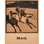William Nicholson (1872-1949), 'March' and 'September', two lithographs from an Almanac of Sports,