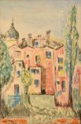 Anthony Robert Klitz (1917-2000), a view of town houses, watercolour, signed, 12" x 8.25" (30 x