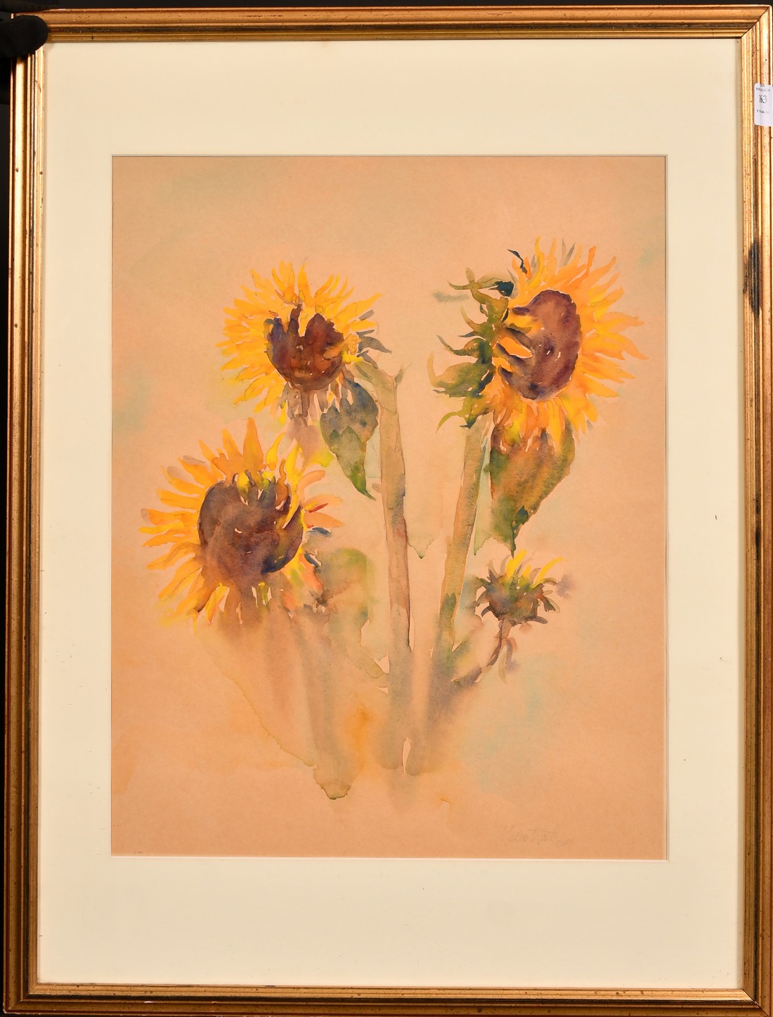 English Contemporary School, study of sunflowers, watercolour, indistinctly signed and dated 2007, - Image 2 of 4