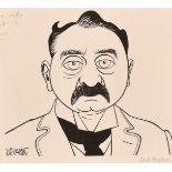 Nicolas Clreihew Bentley (1907-1978), an ink caricature of Cecil Rhodes, signed, sheet size 6" x
