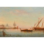 Early 20th Century Continental School, boats and gondolas on the Grand Canal, Venice, oil on canvas,