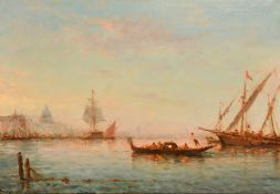 Early 20th Century Continental School, boats and gondolas on the Grand Canal, Venice, oil on canvas,