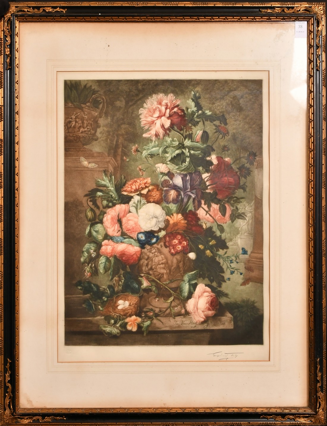 Eugene Tilly, Flower Piece, hand printed colour mezzotint, signed in pencil and with blindstamp, - Image 2 of 4