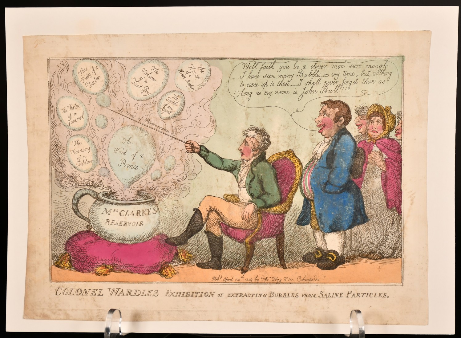 Thomas Rowlandson (1756-1827), 'Colonel Wardles Exhibition of Extracting Bubbles from Saline - Image 2 of 2