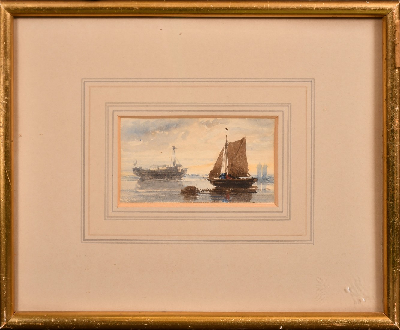 William Leighton Leitch (1804-1883), a pair of watercolour marine studies, each 2.25" x 4" (5.5 x - Image 2 of 4
