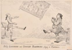 Thomas Rowlandson (1756-1827), 'Billy Lackbeard and Charley Blackbeard playing at Football',
