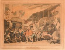 Thomas Rowlandson (1756-1827), 'Inn Yard on Fire', etching and aquatint, image size 13" x 18" (33