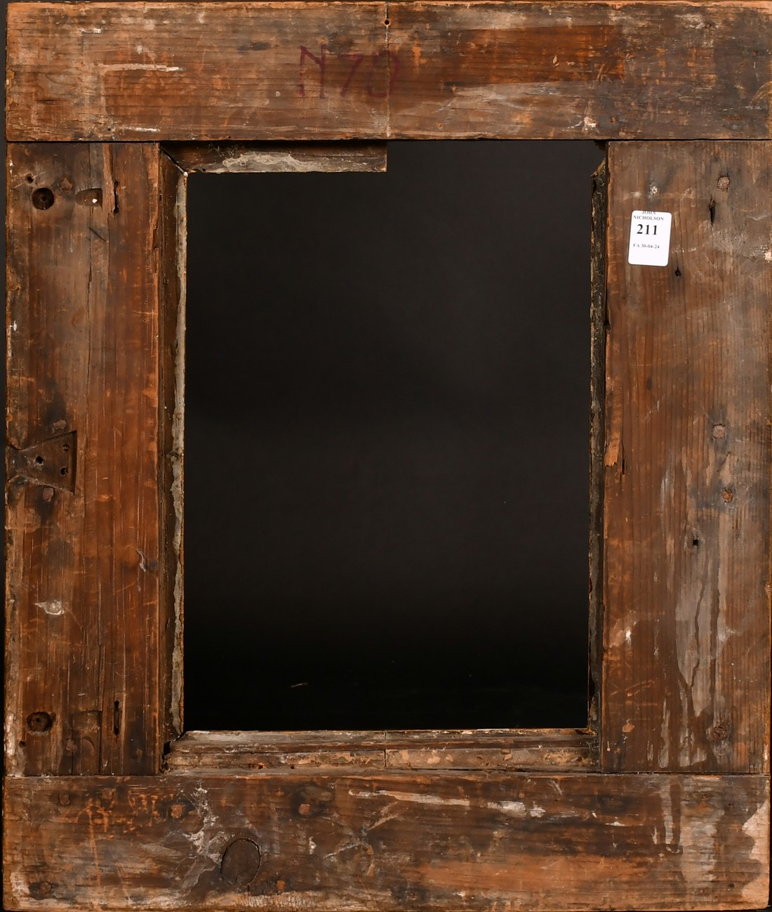 A 19th Century carved frame, rebate size 14" x 9.5" (36 x 24.5cm), cut down, a/f. - Image 3 of 3