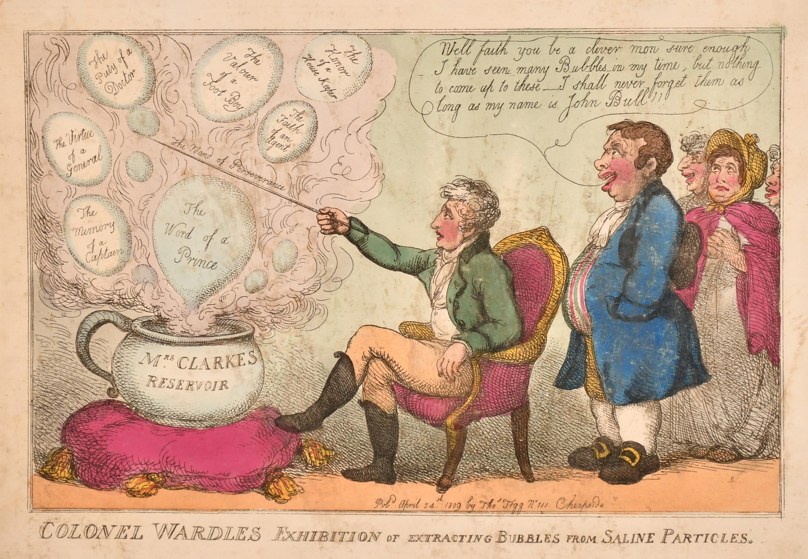 Thomas Rowlandson (1756-1827), 'Colonel Wardles Exhibition of Extracting Bubbles from Saline