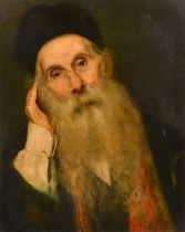 R. Wilson, Circa 1886, a portrait of an elderly gentleman with a beard, possibly a Rabii, oil on