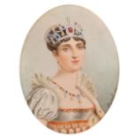 Castel, 19th Century French School, a miniature portrait of Empress Josephine, watercolour and