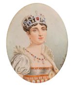 Castel, 19th Century French School, a miniature portrait of Empress Josephine, watercolour and