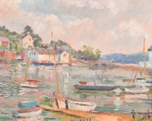 20th Century English School, a view of Wootton Creek, Isle of Wight, oil on canvas, indistinctly