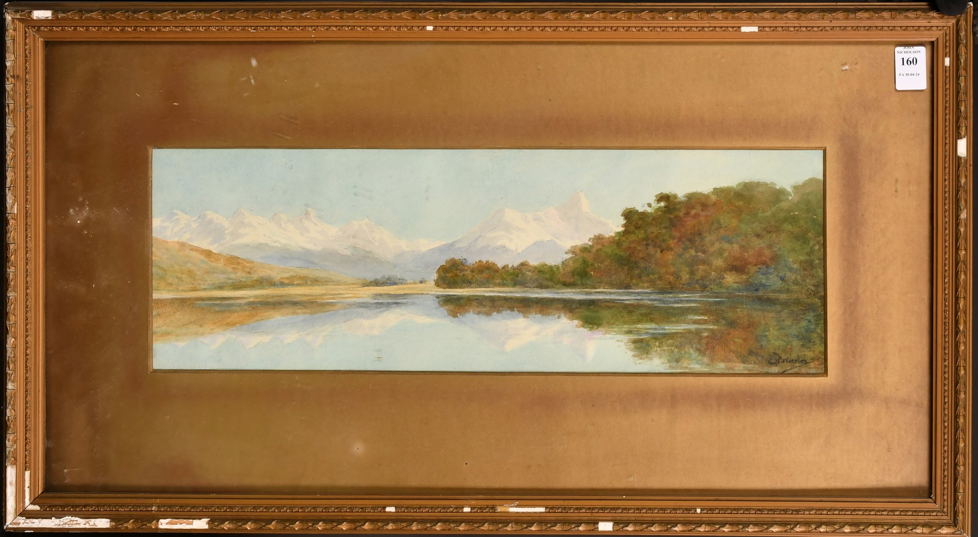 Charles Nathaniel Worsley (1862-1923) New Zealand, 'Diamond Lakes', watercolour, signed, 6.25" x - Image 2 of 5