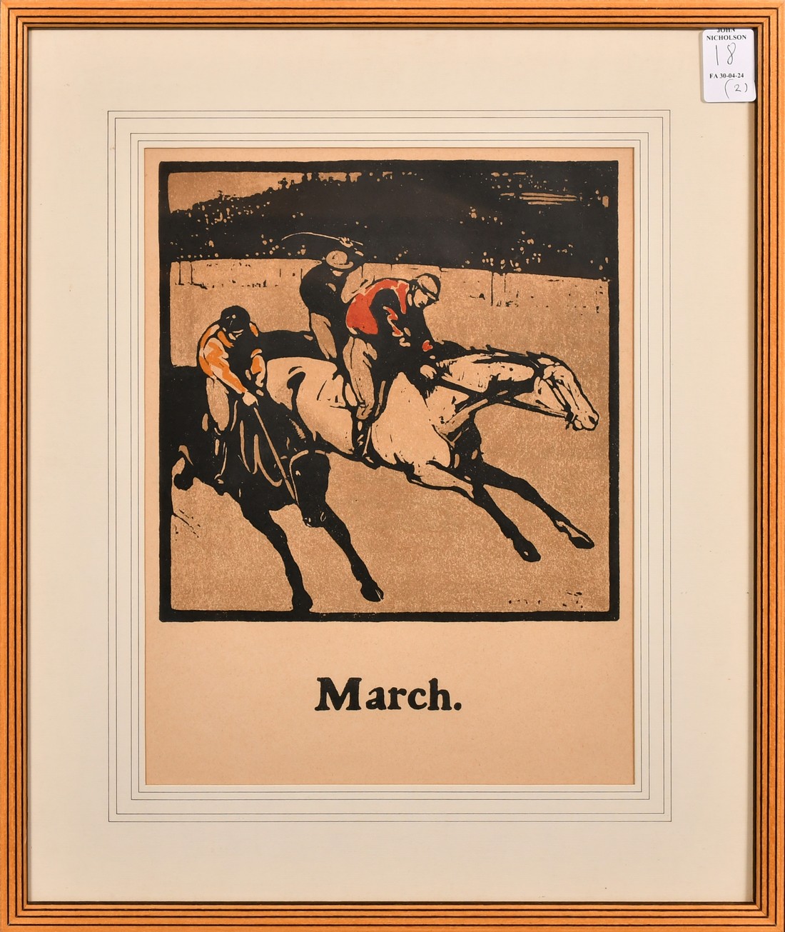 William Nicholson (1872-1949), 'March' and 'September', two lithographs from an Almanac of Sports, - Image 2 of 4