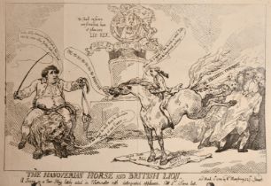 Thomas Rowlandson (1756-1827), 'The Hanoverian Horse and British Lion', etching, plate size, 10" x